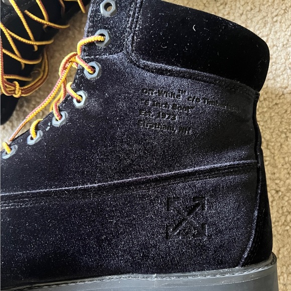 Timberland x Off-White Virgil Abloh (Mens 12) 6” Boot Black Velvet Limited Rare - Picture 7 of 9